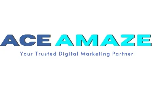 Ace Amaze logo featuring the slogan "Your Trusted Digital Marketing Partner," set against a backdrop of vibrant colors and dynamic design elements. The logo prominently displays the name "Ace Amaze" and includes the keyword "Dehradun."