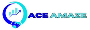 Ace Amaze Digital Marketing Agency logo. Graphic shows a handshake, growth chart, and the company name. Best digital marketing company in Dehradun.
