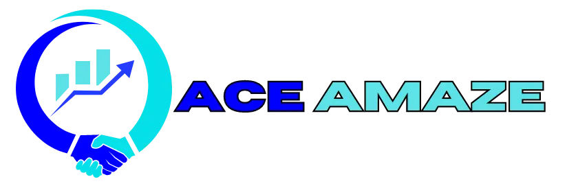 Ace Amaze Digital Marketing Agency logo. Graphic shows a handshake, growth chart, and the company name. Best digital marketing company in Dehradun.