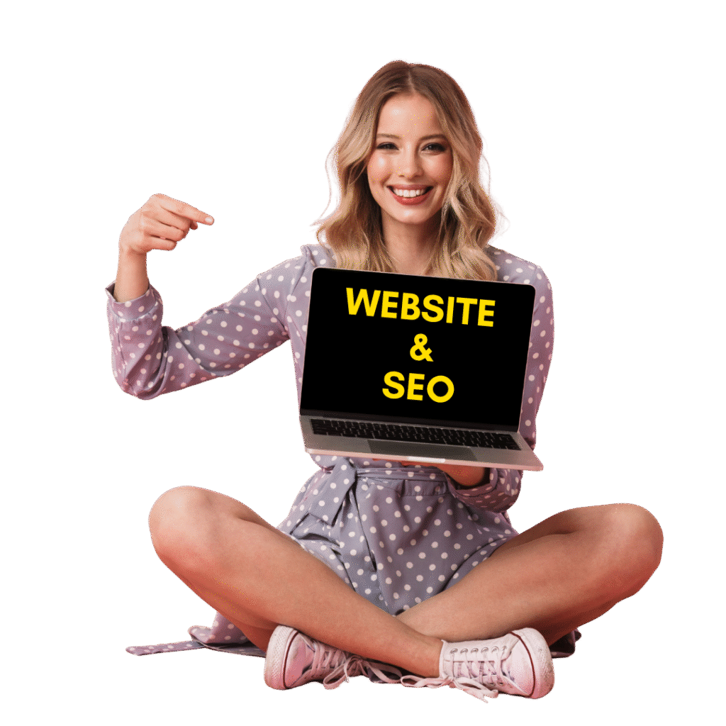 Professional showing off a successful digital strategy focused on website building and search engine optimization (SEO), offered as part of digital marketing packages.