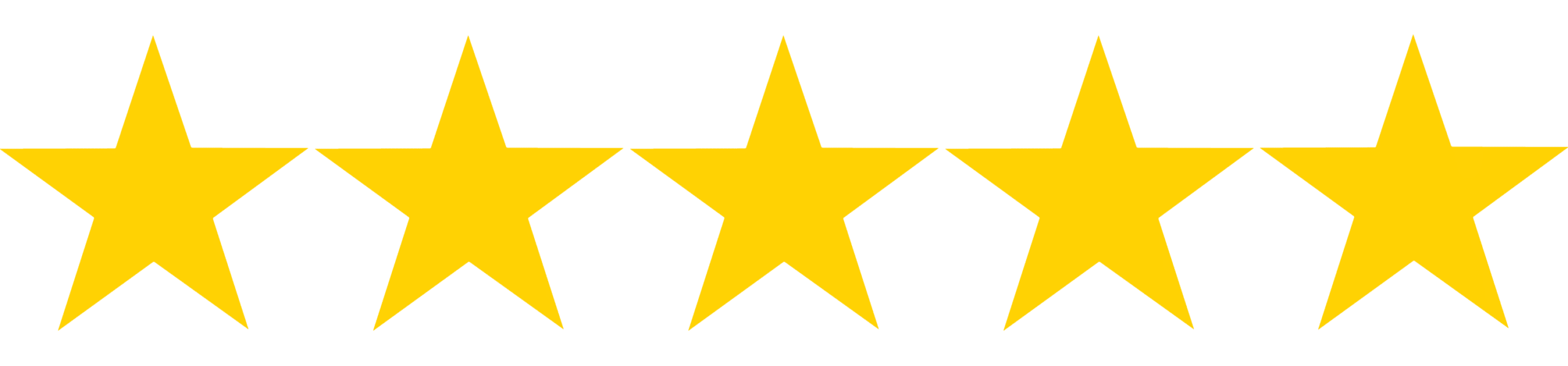 A line of five bright gold stars on a black background, symbolizing a perfect five-star rating for a leading digital marketing company dehradun.