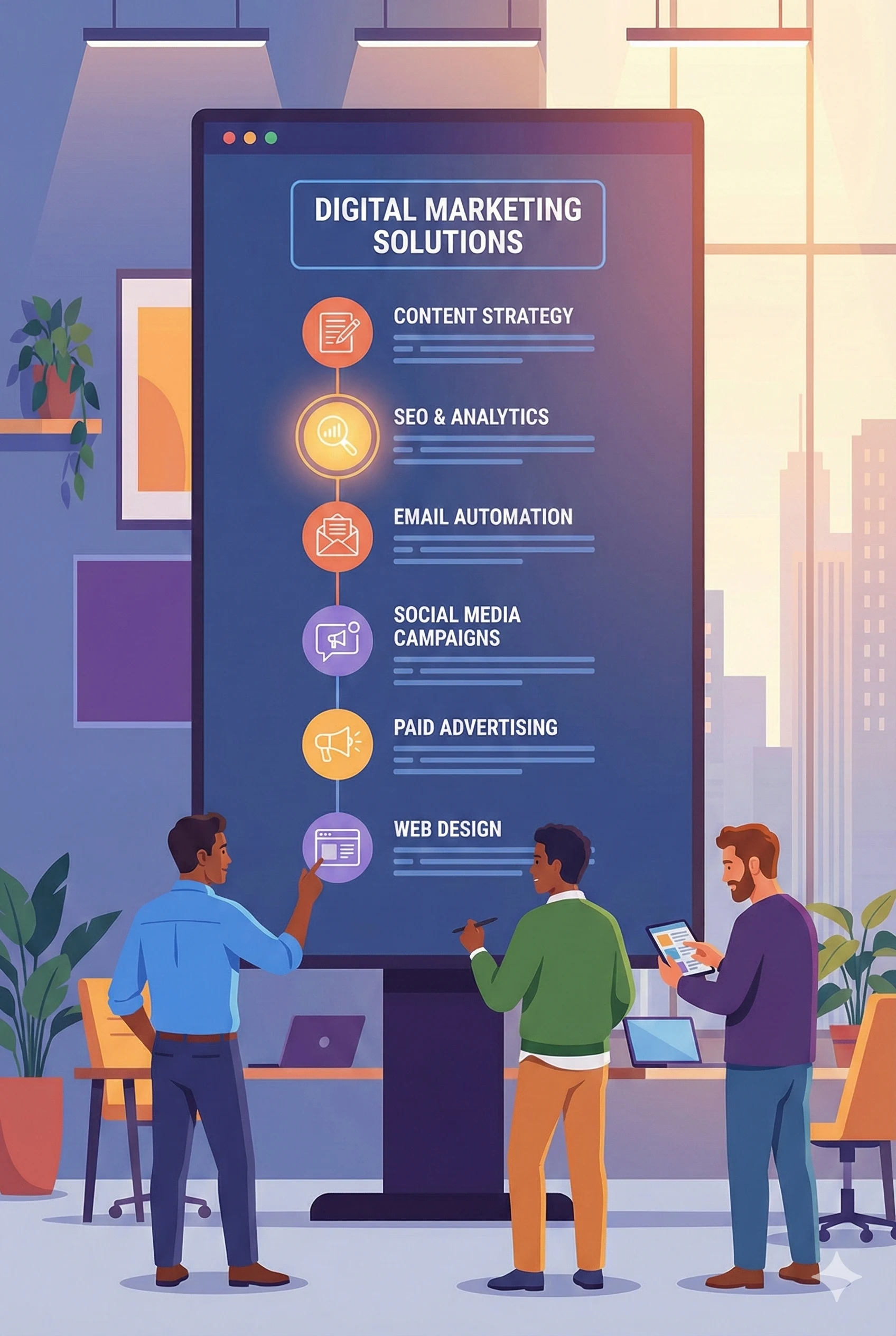 people choosing digital marketing services