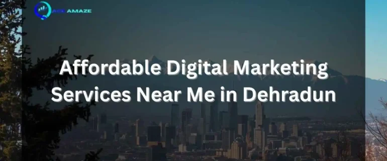 Affordable Digital Marketing Services Near Me in Dehradun Ace Amaze promotional banner for affordable digital marketing services near me in Dehradun with a city skyline background.