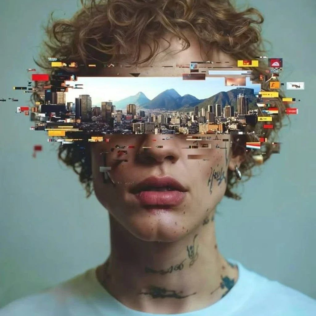 Creative advertising visual featuring a portrait with a cityscape effect for Ace Amaze in Dehradun