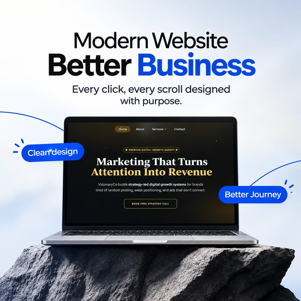 Modern website design by the best digital marketing agency in Dehradun, focused on business growth.